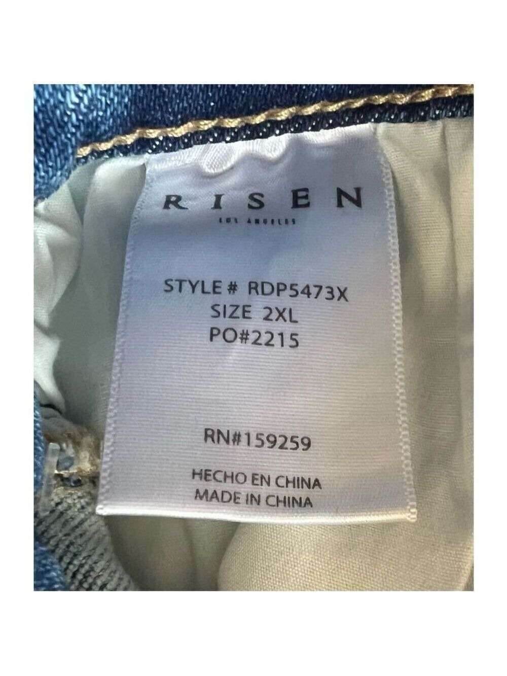 Risen Bleach Accent High Rise Jeans (2XL) - Picture 6 of 8